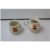 Image 2 : Tiger Lily Cream & Sugar, Tudor Rose Plate, Bowl, & Creamer, Milk Glass Container