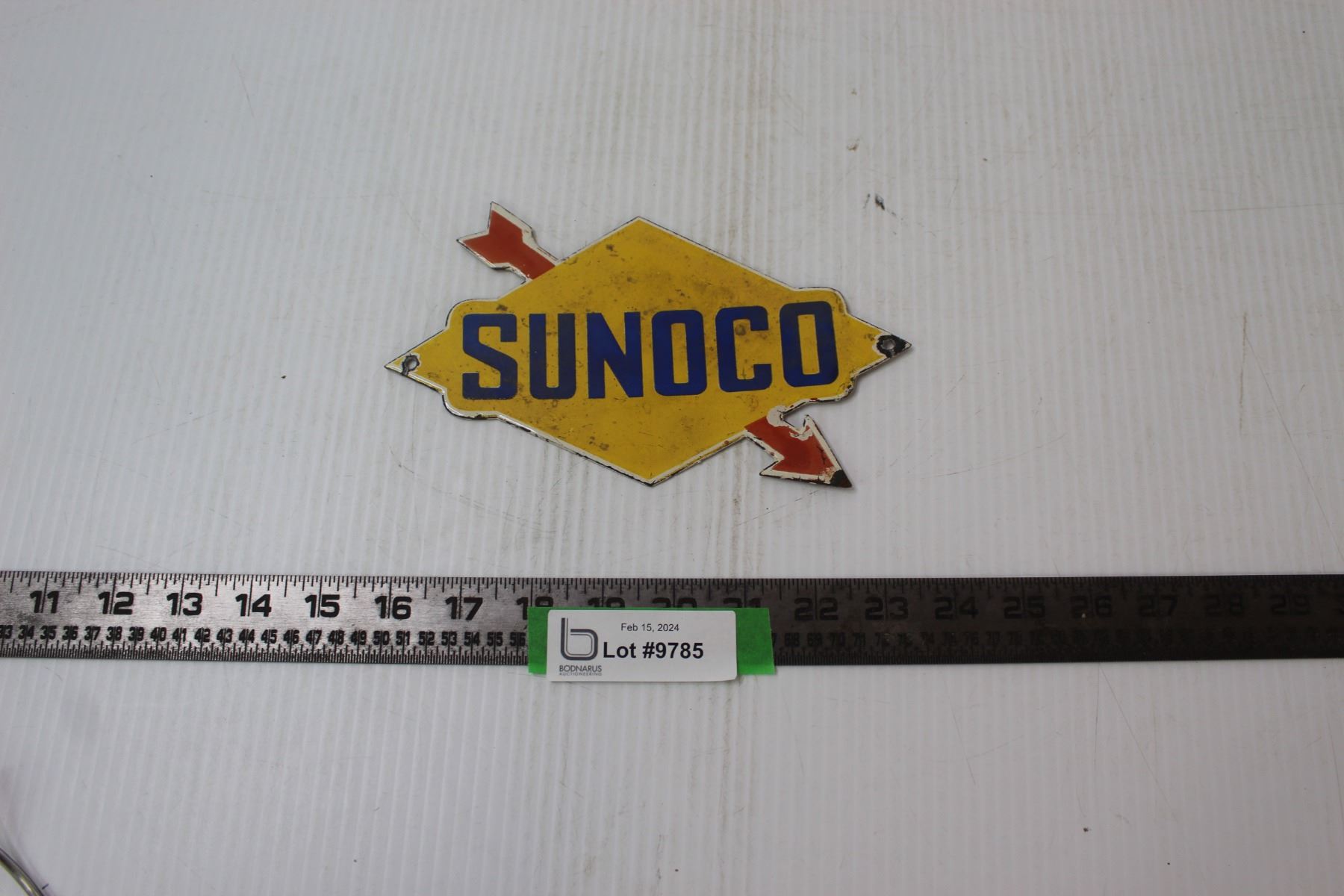 Metal Sunoco Sign - Bodnarus Auctioneering