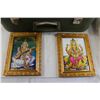 Image 2 : *Vintage Green Suitcase, Elvis Live Triple VHS, Starbucks Cups, (2)Framed Indian Holy God Ganesha Re