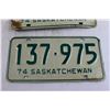 Image 3 : Pair of Saskatchewan 1974 License Plates