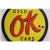 Image 3 : * OK Used Cars Porcelain Sign - Was Neon - 30"