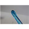 Image 2 : 13 1/2" Blue Art Glass Vase - Canadian Made