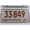 Image 2 : Pair of Saskatchewan 1971 License Plates