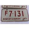 Image 2 : Pair of Saskatchewan 1971 License Plates