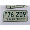 Image 2 : Pair of Saskatchewan 1974 License Plates