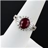 Image 2 : 2.90 ctw AFRICAN Ruby and 0.86 ctw Diamond Platinum Ring (GIA CERTIFIED)
