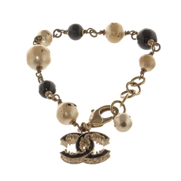 Chanel Pearl CC Logo Bracelet