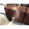 Image 3 : MAHOGANY 60"X30" TABLE, 3 DRAWER PEDESTAL AND 2 DRAWER LATERAL FILE CABINET