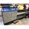 Image 1 : 2 PIECE BLUE/GREY 83" X 21" X 36"H AND 58" X 58" X 40"H COUNTER