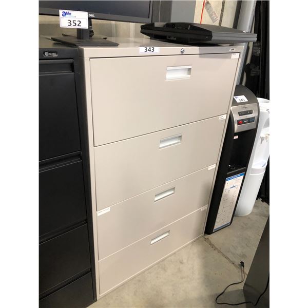 BEIGE  4 DRAWER LATERAL FILE CABINET