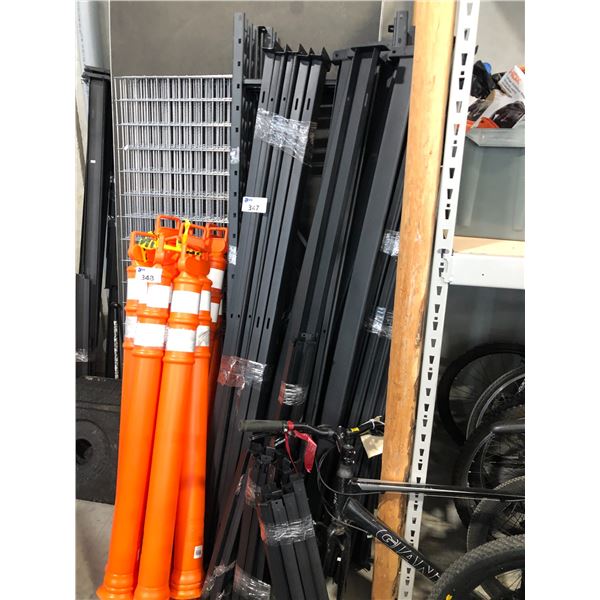 BLACK SHELVING RACKS WITH GREY WIRE SHELVES