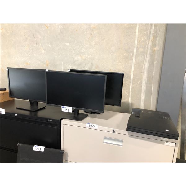 5 MISC. 24" LCD MONITORS - 2 WITHOUT BASES AND SOME COSMETIC DAMAGE