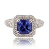 Image 1 : 2.26 ctw Tanzanite and 1.01 ctw Diamond 14K White Gold Ring