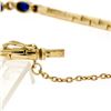 Image 4 : 18K Yellow Gold 2.60 ctw Alternating Oval Sapphire Round Diamond Chain Bracelet