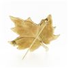 Image 4 : Vintage Tiffany & Co 18k Yellow Gold Hand Etched Realistic Maple Leaf Pin Brooch