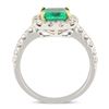 Image 4 : 1.30 ctw Emerald and 0.72 ctw Diamond 18K White Gold Ring