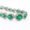 Image 2 : 14.42 ctw Emerald and 4.11 ctw Diamond 14K White Gold Bracelet
