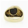 Image 6 : Men's Vintage 14K Gold Oval Cabochon Brown Star Sapphire & Diamond Cocktail Ring
