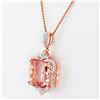 Image 2 : 26.74 ctw Morganite and 0.75 ctw Diamond 14K Rose Gold Pendant