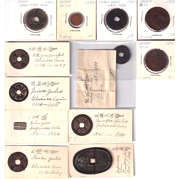 Lot of 12x Miscellaneous Chinese Cash Coins Dated 1034-1864.12pcs