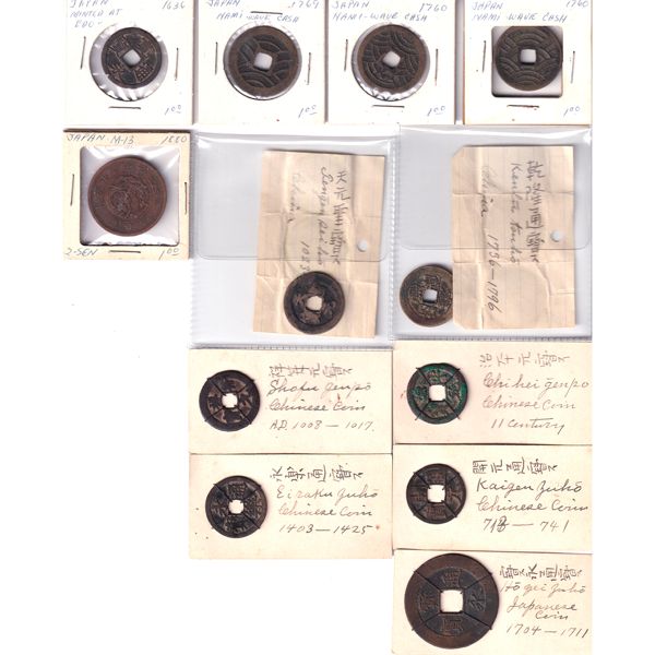 Lot of 12x Miscellaneous Chinese Cash Coins Dated 1023-1180.12pcs