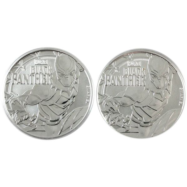 2x 1oz Tuvalu 2018 $1 Marvel Series-Black Panther .9999 Silver Coin. 2pcs. (Tax Exempt)