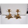 Image 1 : Brass Candle Holders- Floral Design