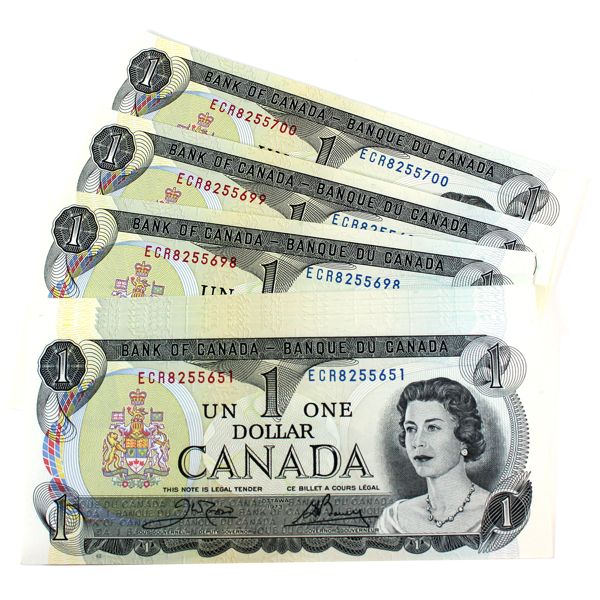 BC-46b 1973 $1 Crow-Bouey Notes in Sequence INCLUDES: SN: ECR8255651-"700. 50pcs. 