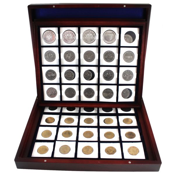 Canada 1935-2008 $1 Collection in Deluxe Lighthouse Case. 68pcs. 
