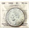 Image 1 : Silver $1 1950 ICCS MS64