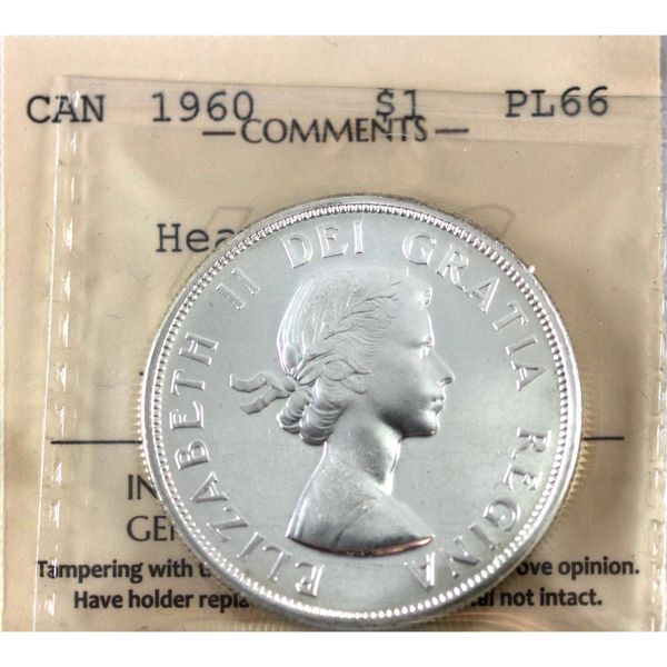 Silver $1 1960 ICCS PL66 Heavy Cameo 