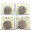 Image 1 : Nickel $1 1983, 1984 Voyageur, 1985 & 1986 ICCS MS66 to MS67 NBU. 4pcs