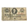 Image 1 : Error! USA 1863 Pick-56 50-cent Confederate States of America "Cutting Error" VG8 (Holes)