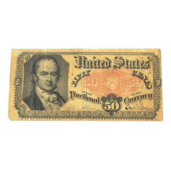 Error! USA 1864 Pick-124 50-cent "Cutting Error" F-VF 