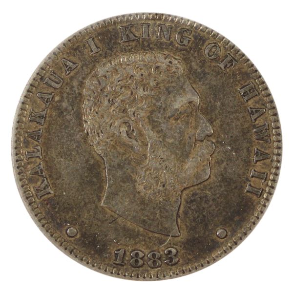 Hawaii 1883 Silver Quarter Dollar EF-AU