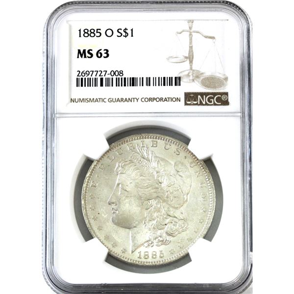 USA Silver 1885-O Morgan Dollar NGC MS63