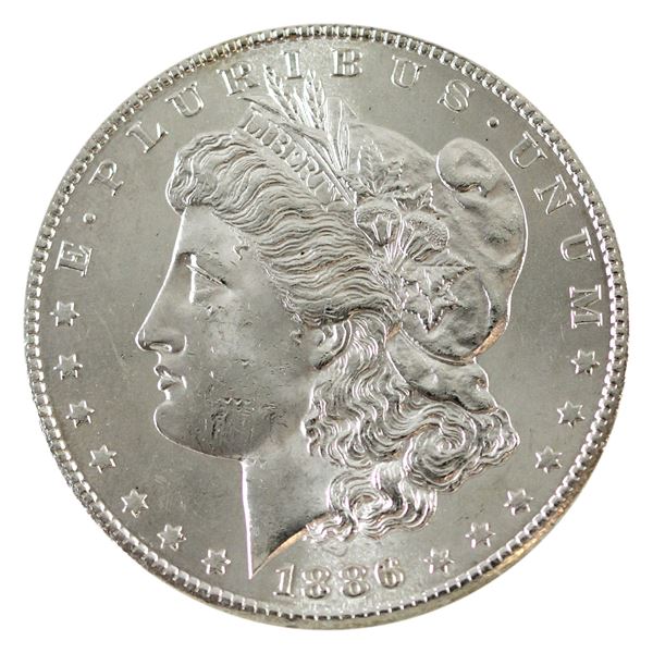 USA Silver 1886-S Morgan Dollar Brilliant Uncirculated. Scarce Date *Blast White!* 