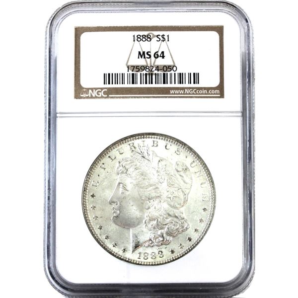 USA Silver 1888 Morgan Dollar NGC MS64