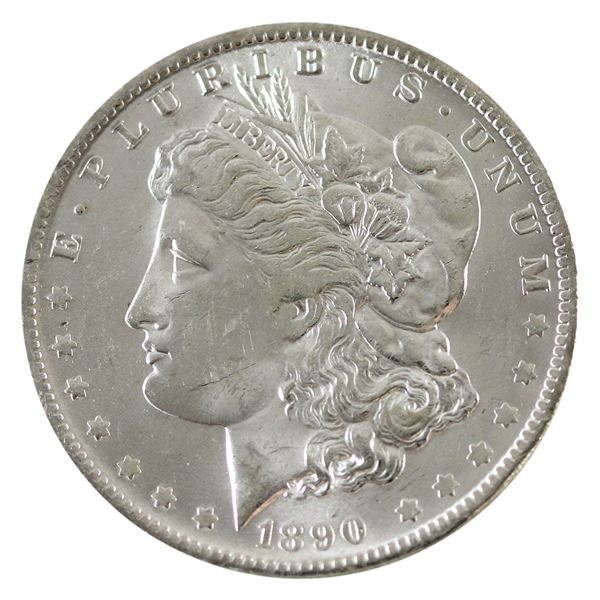 USA Silver 1890-O Morgan Dollar Choice BU. Blast white satin finishes throughout