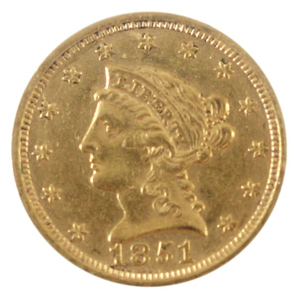 USA Gold 1851 $2.50 Quarter Eagle EF-AU 
