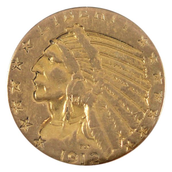 USA Gold 1912 $5 Half Eagle VF