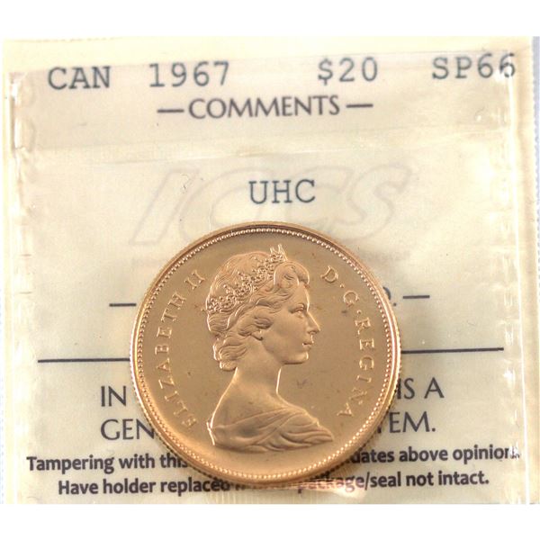 1967 Gold $20 Centennial ICCS SP66