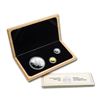 1989 Commemorative Maple Leaf Issue Proof 3-coin 1oz Fine Silver, 1/10oz Gold & 1/10oz Platinum Set