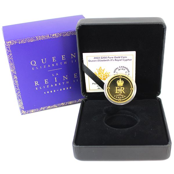 2022 Gold $200 Queen Elizabeth II's Royal Cypher Pure Gold (Tax Exempt)