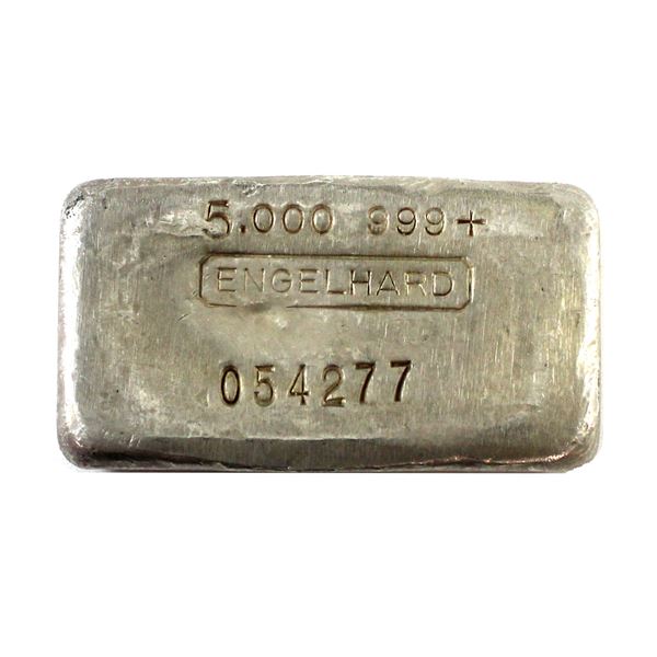 5oz Engelhard Vintage Old Pour Cast Silver Bar SN: 054277. <2000 Mintage! (Tax Exempt)