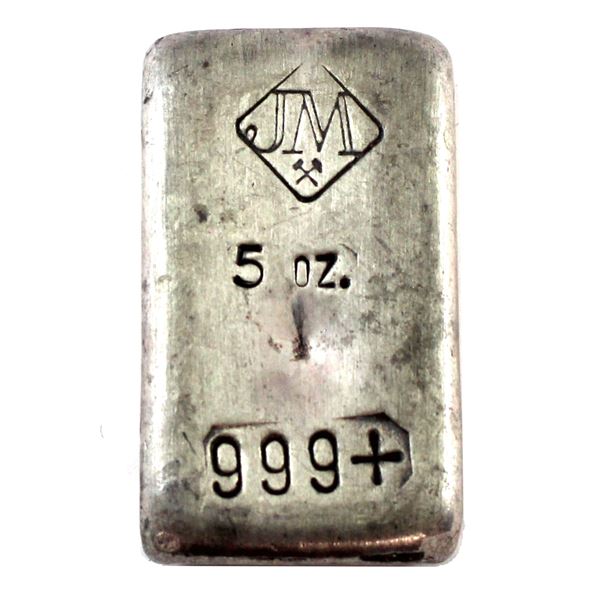 5oz Johnson Matthey Old Pour Silver Bar <100 Minted! *RARE* (Tax Exempt)