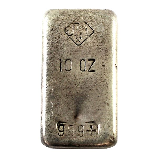 10oz Johnson Matthey Cast Finish 999+ Silver Bar  *Rare;Limited Mintage!* (Tax Exempt)