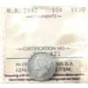 Image 1 : New Brunswick 10-cent 1862 ICCS VF20