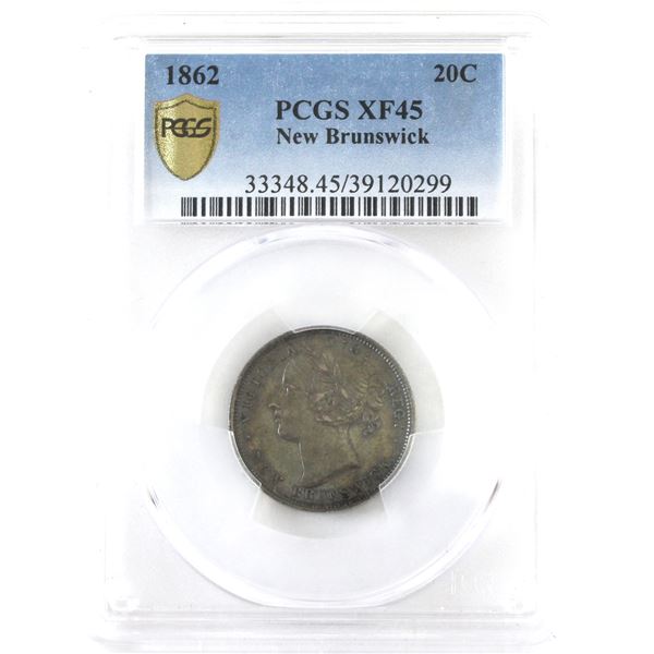 New Brunswick 20-cent 1862 PCGS EF45
