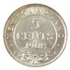 Image 1 : Newfoundland 5-cent 1908 Choice Brilliant Uncirculated (MS64)